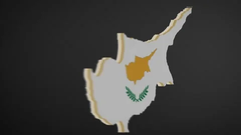 Cyprus Map Border with Flag Intro Stock Footage 202013950