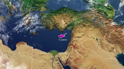 CYPRUS Map With Borders Video stock 318672638