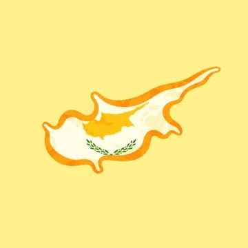 Cyprus - Map colored with Cypriot flag Stock Illustration