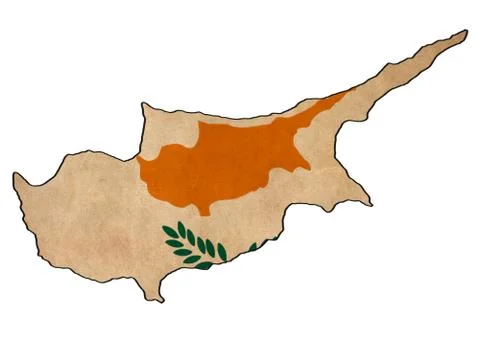 Cyprus map on cyprus flag drawing ,grunge and retro flag series Stock Illustration