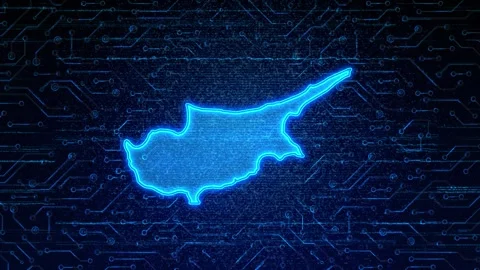 Cyprus Map Digital Technology Opener Stock Footage 335080950
