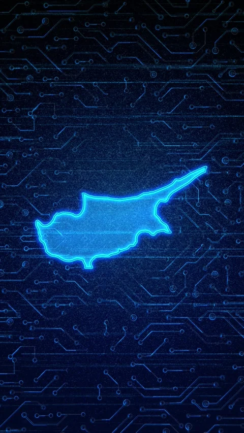 Cyprus Map Digital Technology Opener Stock Footage 336311271