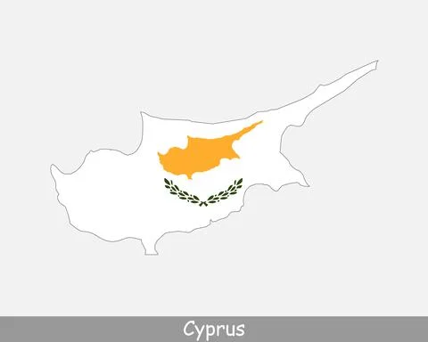 Cyprus Map Flag Stock Illustration