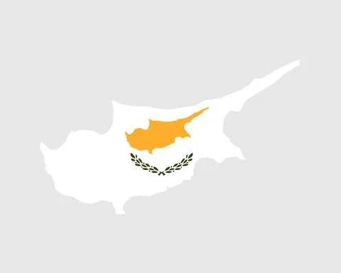 Cyprus Map Flag. Map of Cyprus with the Cypriot country banner. Stock Illustration