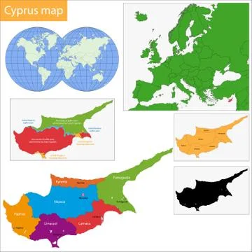 Cyprus map Stock Illustration