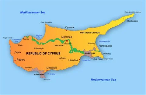 Cyprus map Illustrazione stock