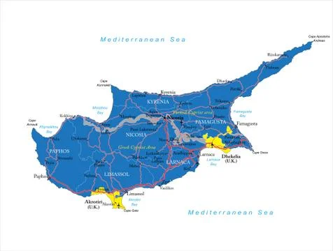 Cyprus map Stock Illustration