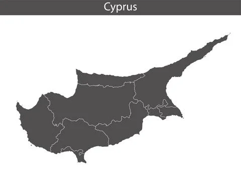 Cyprus map isolated on white background. Vector illustration. Stock Illustration