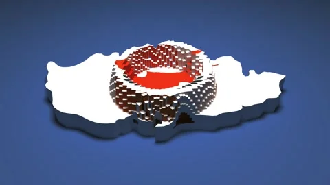 Cyprus Map - Ripple Effect Stock Footage 330490462