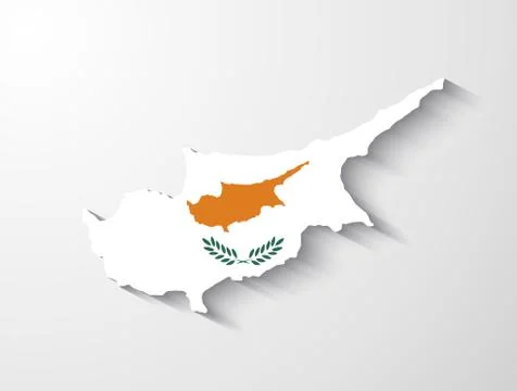 Cyprus map with shadow effect Stock Illustration