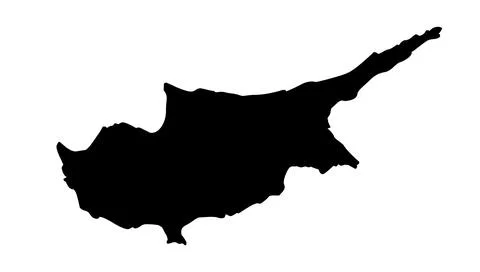 Cyprus map silhouette vector solated Stock Illustration