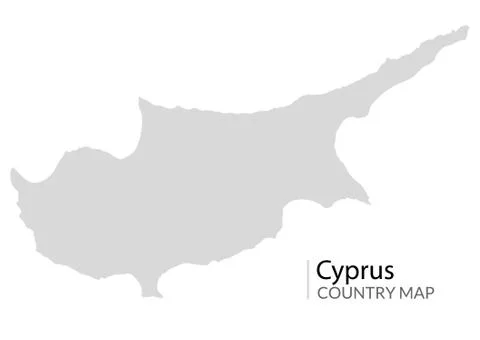 Cyprus map vector shape icon. Cyprus europe nicosia map country Stock Illustration