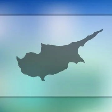 Cyprus map. Vector silhouette of Cyprus. Blurred background Stock Illustration