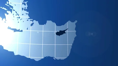 Cyprus. Map. Zooming into Cyprus on the globe. Stock Footage 71413705