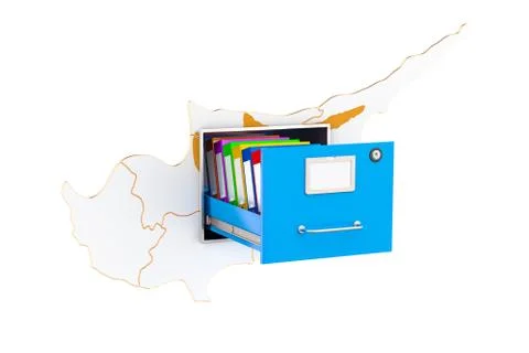 Cyprus national database concept, 3D rendering Stock Illustration