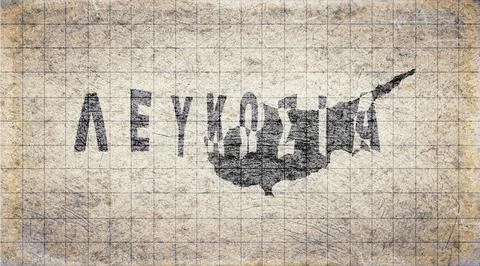 Cyprus Nicosia Typography Map Stock Illustration