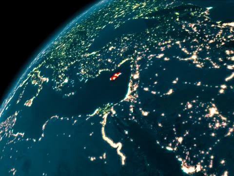 Cyprus at night on Earth Stock Illustration