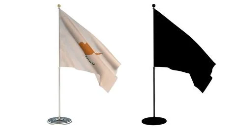 Cyprus  office small flag pole Illustrazione stock