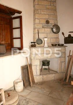 Cyprus old village house interior. Stock Photos