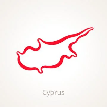 Cyprus - Outline Map Stock Illustration
