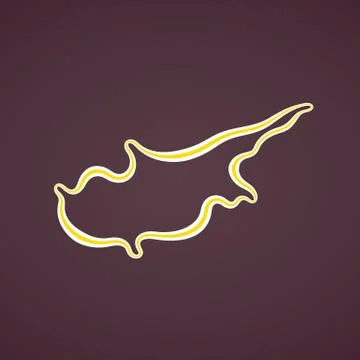 Cyprus - Outline Map Stock Illustration