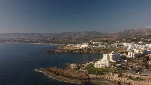 Cyprus Paphos - Drone and Hotel View 4 스톡 동영상 281173137