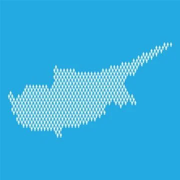 Cyprus population. Statistic map made from stick figure people Stock Illustration