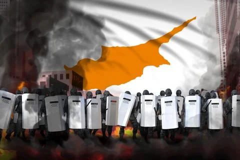 Cyprus protest stopping concept Stock Illustration