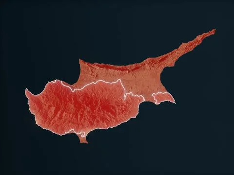 Cyprus on realistic map Stock Illustration