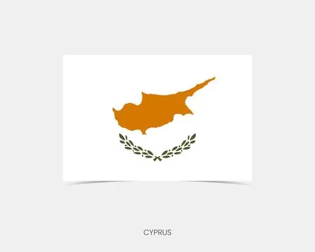 Cyprus Rectangle flag icon with shadow. Stock Illustration