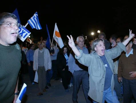 Cyprus Reunification Plan Protests - Apr 2004 Stock Photos