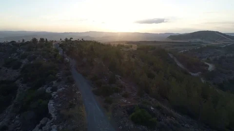 Cyprus roads at sunset Stock Footage 78357401