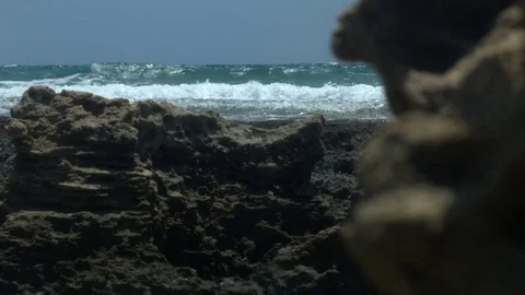Cyprus rock in front of the sea Stock Footage