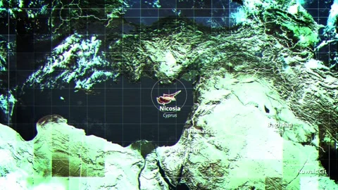 CYPRUS Rotating Map Satelite Map Style Stock Footage 324266360