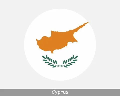 Cyprus Round Flag Stock Illustration