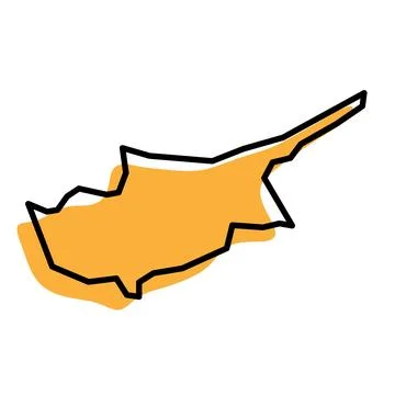 Cyprus simplified vector map Stock Illustration