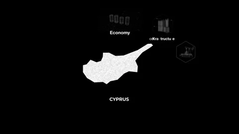 Cyprus technology map with animated charts Stock Footage 340978745