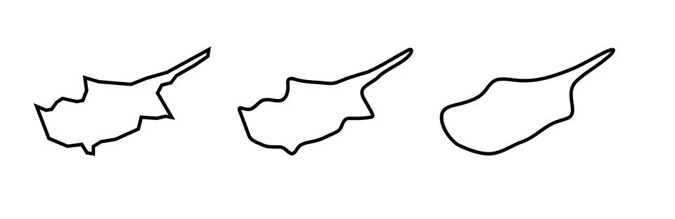 Cyprus vector country map in three levels of smoothness Stock Illustration