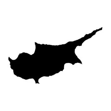 Cyprus vector map silhouette Stock Illustration