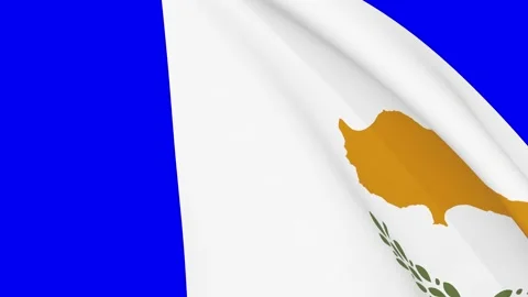 Cyprus waving flag transition 4k and 1080 HD footage over blue screen chroma key Stock Footage 167596699