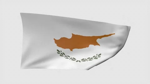 Cyprus Waving Flag Transparent Alpha Stock Footage 274430803