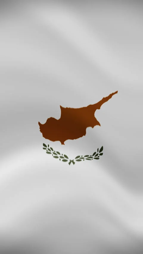 Cyprus Waving Flag in Vertical Orientation – Realistic Loop Animation Stock Footage 294947750