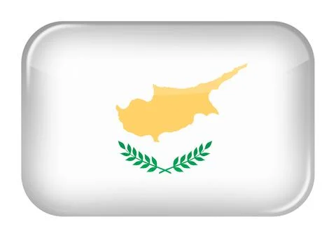 Cyprus web icon rectangle button with clipping path 3d illustration イラスト素材
