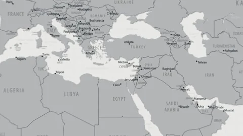 Cyprus on the World Map. 4K animation. Stock Footage 323003247