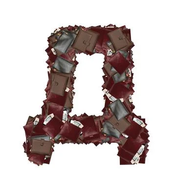 Cyrillic fonts with wallets inside dollars. Stock-Illustration