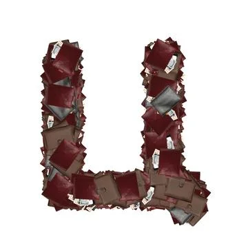 Cyrillic fonts with wallets inside dollars. Stock Illustration