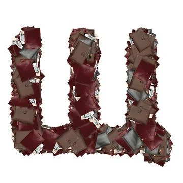 Cyrillic fonts with wallets inside dollars. Stock Illustration