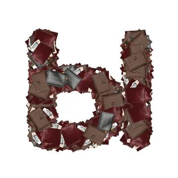 Cyrillic fonts with wallets inside dollars. Stock Illustration