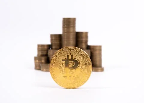 Cyripto money mining.Bitcoin is a digital asset designed to work in peer-to-p Stock Photos