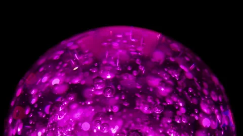 Cyristal Glass Sphere Circle With Bubbles and Bokeh Stock Footage 304095974